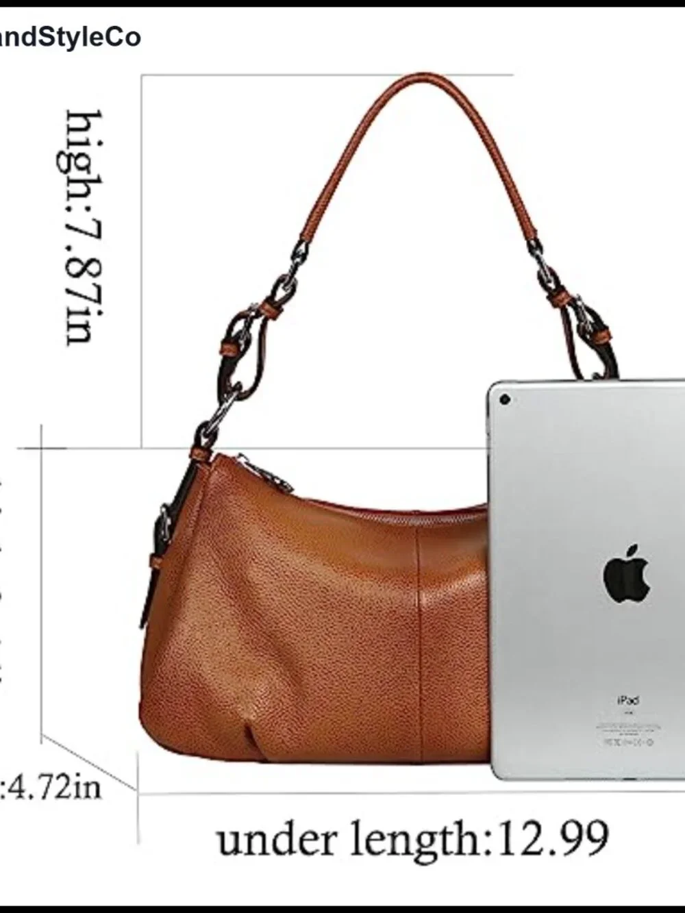 Genuine Leather Hobo Shoulder Crossbody Tote Handbag